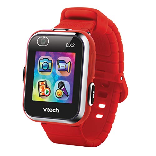 VTech - Kidizoom Smart Watch DX2, Reloj inteligente para niños, doble cámara de fotos, vídeos, juegos, color Rojo, Versión ESP (80-193827)