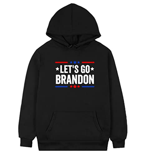 W Weiluogao Sudadera con Capucha Let's Go Brandon Hoodie - Joe Biden Chant Hoodie - Brandon Anti Biden Hoodie - Funny Political Anti Liberal Gift Sudadera (M,Negro)