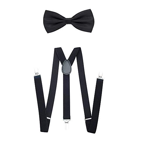 Wagoog Accesorios para Hombre de la década de 1920, Conjunto de Traje mafioso Gatsby Que Incluye Gorro de Panamá, Correas elásticas Ajustables, Corbata de Nudo para Hombre y Reloj de Bolsillo Vintage