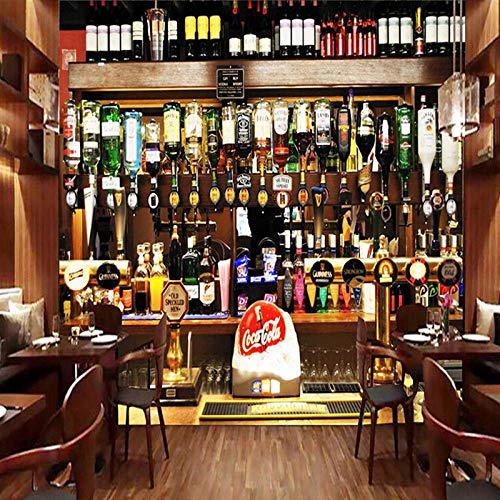 Wallpaper Personality ization restaurante clubes KTV Bar Decor Wallpaper 3D wine Bottle Photo Murals European Style Vintage Wall Paper Paper