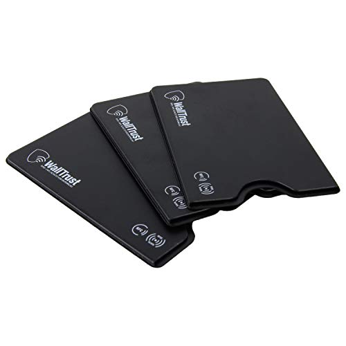 WallTrust Funda Protectora RFID para Tarjetas de crédito, Juego de 3, Negro