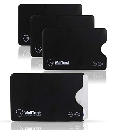 WallTrust Funda Protectora RFID para Tarjetas de crédito, Juego de 3, Negro