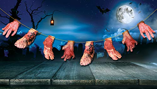 Wandefol - Pancarta para Halloween, diseño de manos cortadas con sangre y manos cortadas, para Halloween, para fiestas de vampiro, zombies, suministros para decoración de fiestas