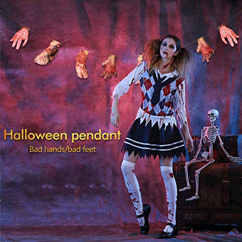 Wandefol - Pancarta para Halloween, diseño de manos cortadas con sangre y manos cortadas, para Halloween, para fiestas de vampiro, zombies, suministros para decoración de fiestas