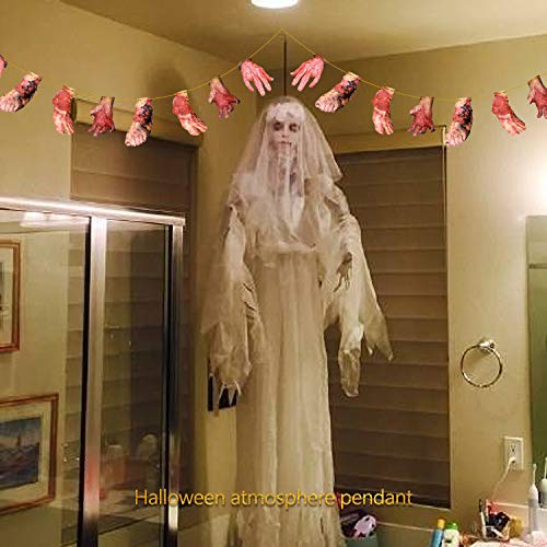 Wandefol - Pancarta para Halloween, diseño de manos cortadas con sangre y manos cortadas, para Halloween, para fiestas de vampiro, zombies, suministros para decoración de fiestas