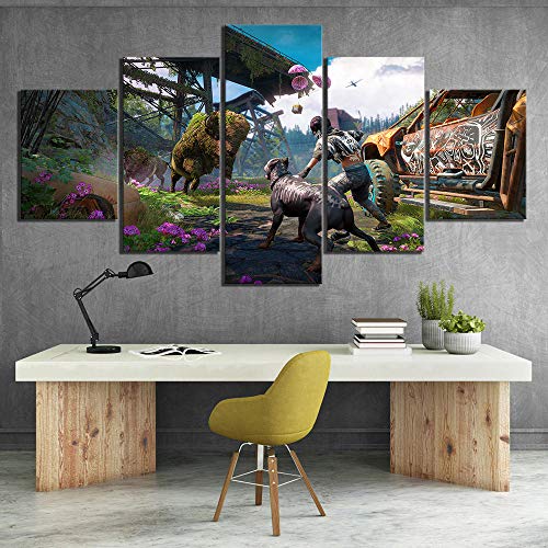 WARMBERL Cuadro sobre Lienzo 5 Piezas De Far Cry New Dawn Game Poster HD Picture Video Game Poster Artwork Canvas Decoration Home Wall Art Impresiones En Lienzo
