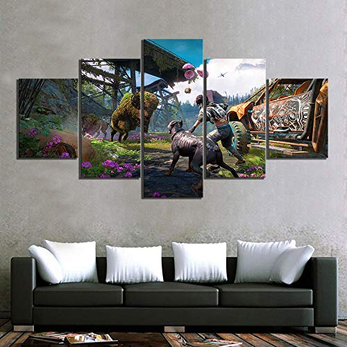 WARMBERL Cuadro sobre Lienzo 5 Piezas De Far Cry New Dawn Game Poster HD Picture Video Game Poster Artwork Canvas Decoration Home Wall Art Impresiones En Lienzo