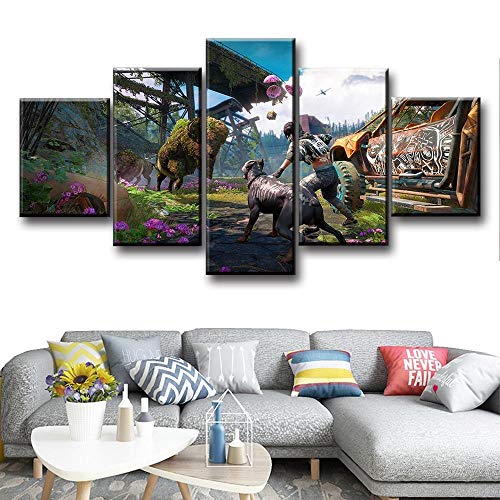 WARMBERL Cuadro sobre Lienzo 5 Piezas De Far Cry New Dawn Game Poster HD Picture Video Game Poster Artwork Canvas Decoration Home Wall Art Impresiones En Lienzo