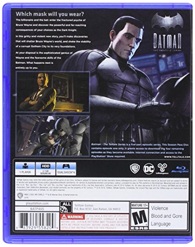 Warner Bros Batman: The Telltale Series PS4 Básico PlayStation 4 Inglés vídeo - Juego (PlayStation 4, Drama interactivo, E (para todos))