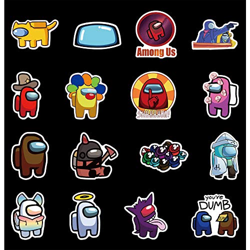 WayOuter Pegatinas Among Us 100 Uds, Calcomanías de Graffiti Impermeables de Anime para portátil, monopatín, Pegatina Impermeable para Coche