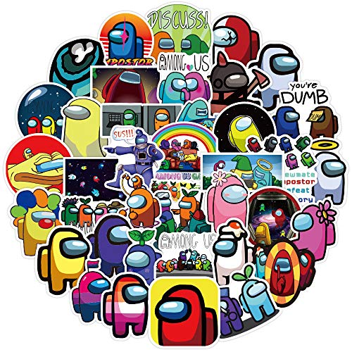 WayOuter Pegatinas Among Us 100 Uds, Calcomanías de Graffiti Impermeables de Anime para portátil, monopatín, Pegatina Impermeable para Coche