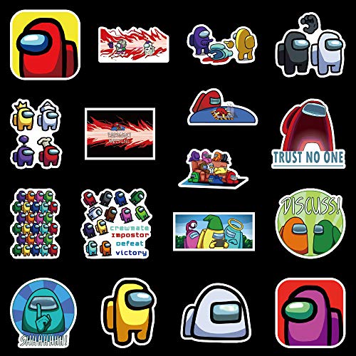 WayOuter Pegatinas Among Us 100 Uds, Calcomanías de Graffiti Impermeables de Anime para portátil, monopatín, Pegatina Impermeable para Coche