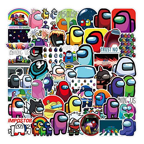 WayOuter Pegatinas Among Us 100 Uds, Calcomanías de Graffiti Impermeables de Anime para portátil, monopatín, Pegatina Impermeable para Coche