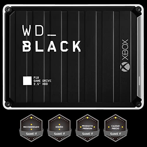 WD_BLACK P10 Game Drive para Xbox de 1 TB para llevar tu colección de juegos Xbox allí donde vayas