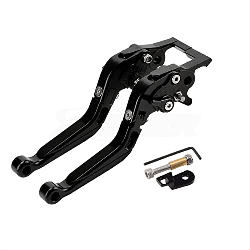 WDGXZM Juego de palancas de Freno de estacionamiento para Motocicleta, palancas de Mango Ajustables con Piezas de ciclomotor de Scooter de Freno de Emergencia,para H = O = N = D = A ADV 150 Negro-BBB