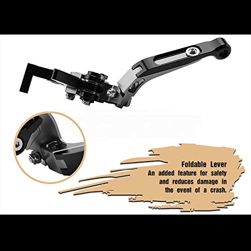 WDGXZM Juego de palancas de Freno de estacionamiento para Motocicleta, palancas de manija Ajustables con Piezas de Freno de Emergencia,para H = O = N = D = A NSS Forza 750350300250125 MF06 Negro-BBB