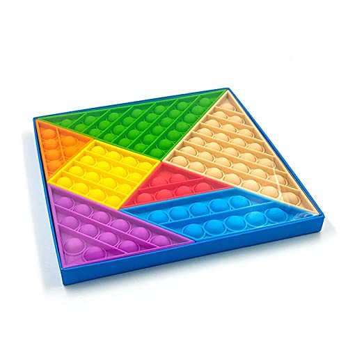 Wdl-Push Pop Tangram Puzzle SILICONO Juego DE Silicona Tabla DE Mensa DE Mensaje Push Push Buble Toys C