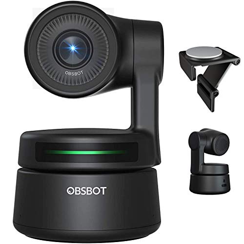 Webcam Ai Camera 2-Axis Gimbal Full HD 1080p AI Tracking Zoom Power Gesture Cámara de video Selfie para reuniones de clase en línea en vivo y transmisión - Negro- OBSBOT Tiny