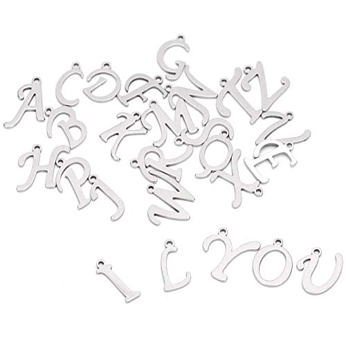 Weikeya Dije de Letras A-Z, Juego de Colgante de Alfabeto de Letras A-Z Hecho a Mano con Proceso de Galvanoplastia para Hacer Joyas para Manualidades DIY(#1)