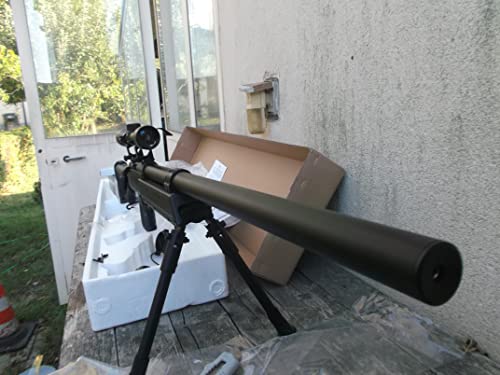 Well Airsoft MB06B Sniper a muella (Spring) Negra Calibre 6mm. Potencia 0,5 Julios con accessorios