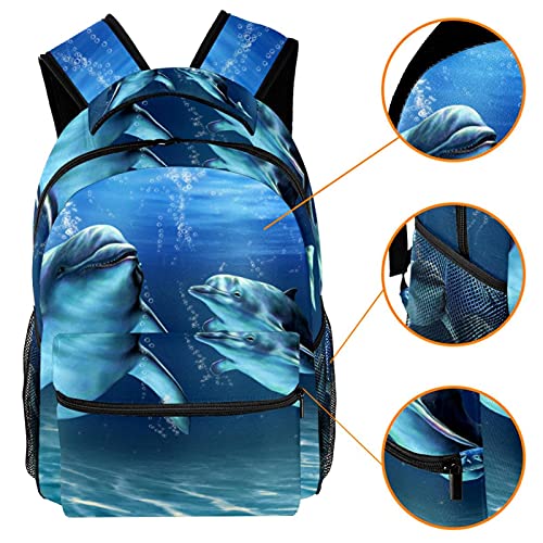Wetia Mochila juego de delfines. Bolsa de computadora de la escuela universitaria 29.4x20x40cm