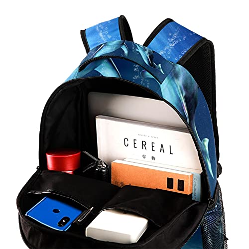 Wetia Mochila juego de delfines. Bolsa de computadora de la escuela universitaria 29.4x20x40cm