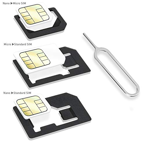 Wicked Chili Dual Sim Punch y juego de adaptadores de tarjeta Sim 4 en 1 Sim Punch Punch Hole Punch (Nano, Micro, Standard, Eject Pin) para teléfonos móviles, teléfonos inteligentes y tabletas