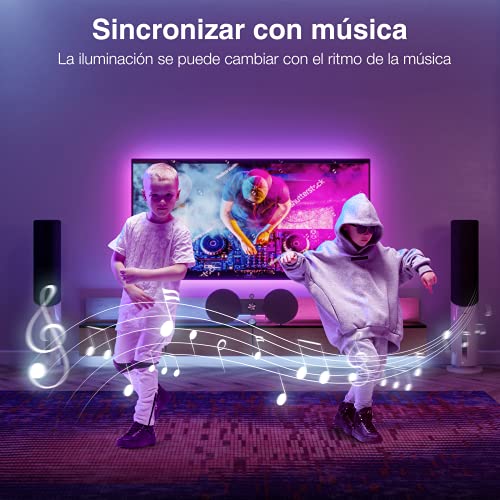 WiFi Tira Led TV,Inteligente Luces LED 2,8M USB Control de App, Funciona con Alexa/Google Home, 16 Millones Colores, Retroiluminación LED RGB PC Monitor (40-60 Pulgadas)