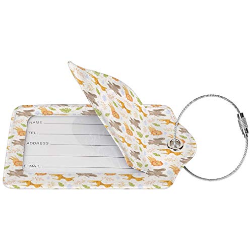 Wild Zoo - Juego de etiquetas de piel para maleta, accesorios de viaje