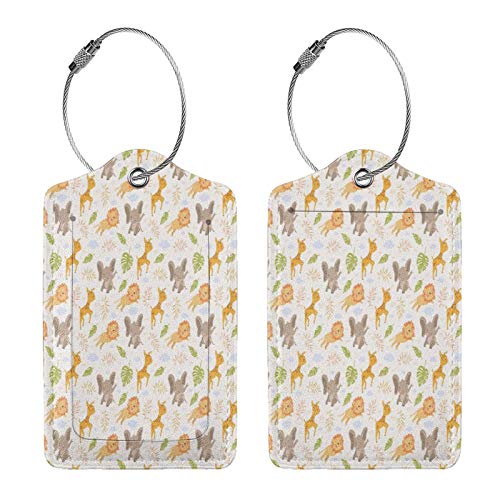 Wild Zoo - Juego de etiquetas de piel para maleta, accesorios de viaje