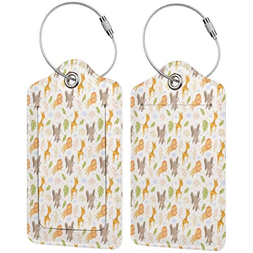 Wild Zoo - Juego de etiquetas de piel para maleta, accesorios de viaje