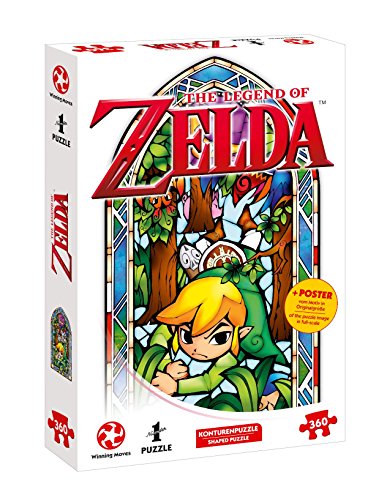 Winning Moves- Number 1 Puzzle-Zelda Link-Boomerang (360 Teile) Legend of Accesorios, Color carbón, estándar (11385)