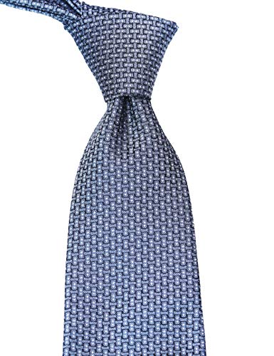 WITZROYS Corbata tejida a rayas clásicas para hombre con diseño de jacquard, para vestido de boda, para el cuello, talla regular + caja de regalo - gris -