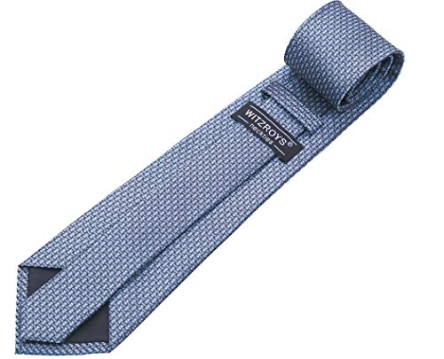 WITZROYS Corbata tejida a rayas clásicas para hombre con diseño de jacquard, para vestido de boda, para el cuello, talla regular + caja de regalo - gris -