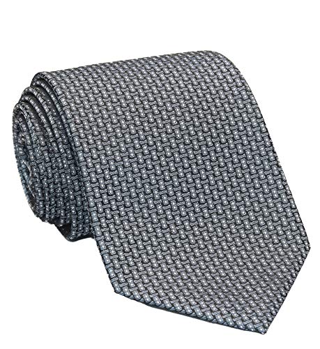 WITZROYS Corbata tejida a rayas clásicas para hombre con diseño de jacquard, para vestido de boda, para el cuello, talla regular + caja de regalo - gris -
