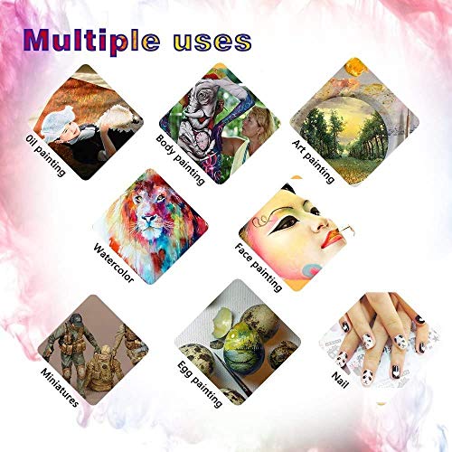 WLOT Juego de Pinceles de Detalles de Miniatura para Acuarela y Pintura de Acrílico, 5 Piezas.