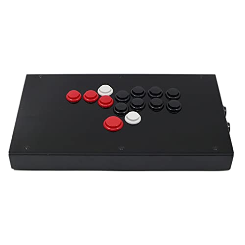 WMUIN Juego Arcade F8-PS Todos los Botones Estilo de HitBox Arcade Joystick Fight Stick Game Controller Ajuste para PS4 / PS3 / PC Sanwa Obsf-24 30 Joystick