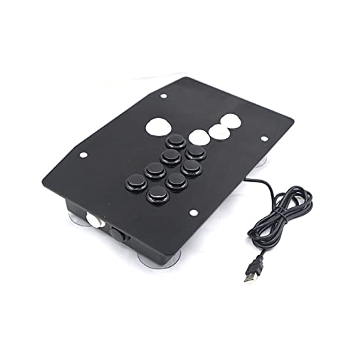 WMUIN Juego Arcade RAC-J500B Todos los Botones Arcade Fight Stick Controlador de Juego HitBox Joystick Fit para PC USB Joystick (Color : Red and Black)