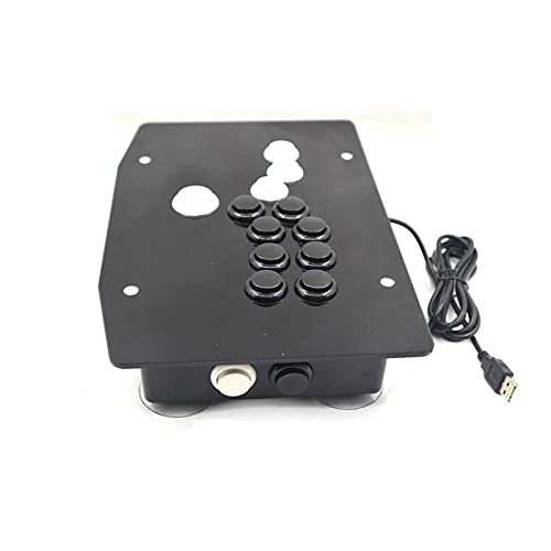 WMUIN Juego Arcade RAC-J500B Todos los Botones Arcade Fight Stick Controlador de Juego HitBox Joystick Fit para PC USB Joystick (Color : Red and Black)