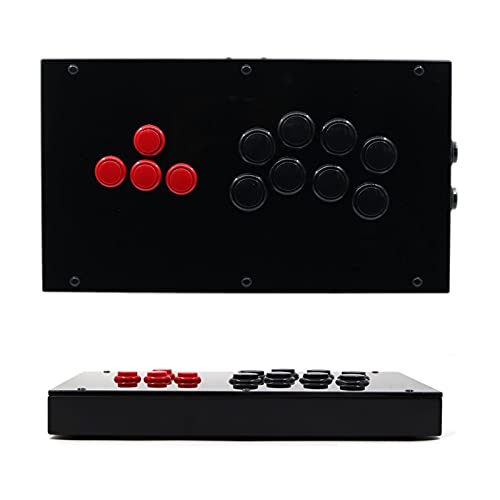 WMUIN Juego Arcade RAC-J800BB Todos los Botones Arcade Joystick Fight Stick Fit para PS4 / PS3 / PC Sanwa OSCUF-24 30 Joystick (Color : PC Version)