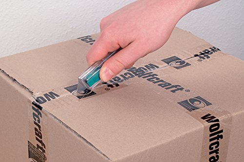 wolfcraft Cúter de seguridad de plástico con cuchilla trapezoidal, 4135000, Para un corte seguro de cartón
