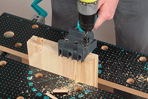 wolfcraft Maestro de ensamblaje para madera calibre de espiga para ensamblar madera,4640000, Maestro de ensamblaje para espigas para ensambles adecuados en esquinas y uniones de superficie en maderas