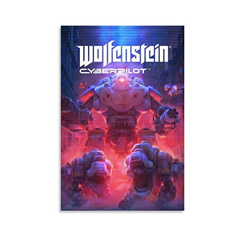 Wolfenstein Cyberpilot - Póster de juego para decoración de dormitorio familiar moderna para dormitorio y sala de estar, 50 x 75 cm