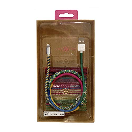 Wondee Cable USB-Lightning para iPhone, iPad y Airpods Antienredante Certificado (Made for Apple) con Bolsa de Regalo de Diseño Étnico
