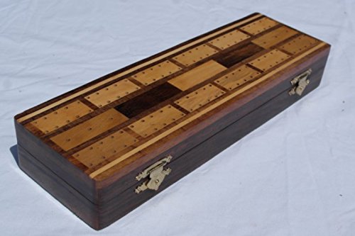 Wooden Cribbage Board with pegs and Two Packs of Playing Cards