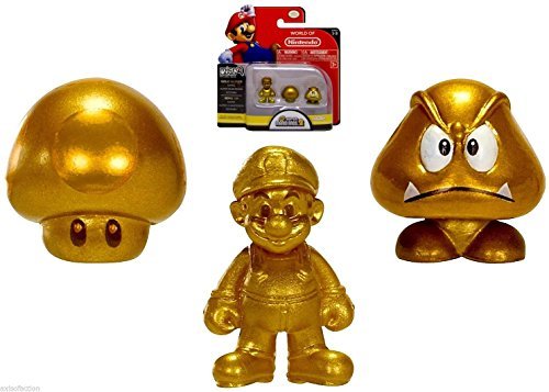 World of Nintendo Micro Land Super Mario Bros. 2 Gold Series Mario, Super Mushroom, Goomba Figures Series 1-3 by Nintendo
