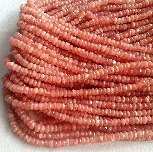 World Wide Gems Beads Gemstone Rhochrosite Faceted Beads, Loose Beads 13 Inch Strand,3.5 mm - 4 mm Approx[E1586] Best Price Gemstone Shop Code-HIGH-32946