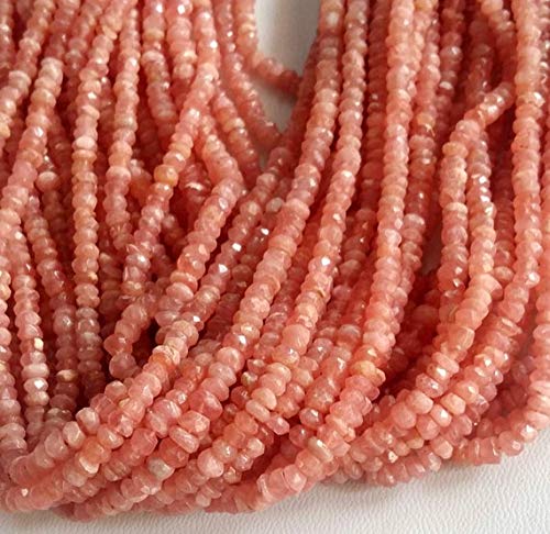 World Wide Gems Beads Gemstone Rhochrosite Faceted Beads, Loose Beads 13 Inch Strand,3.5 mm - 4 mm Approx[E1586] Best Price Gemstone Shop Code-HIGH-32946