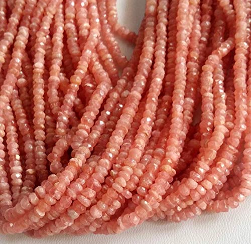 World Wide Gems Beads Gemstone Rhochrosite Faceted Beads, Loose Beads 13 Inch Strand,3.5 mm - 4 mm Approx[E1586] Best Price Gemstone Shop Code-HIGH-32946