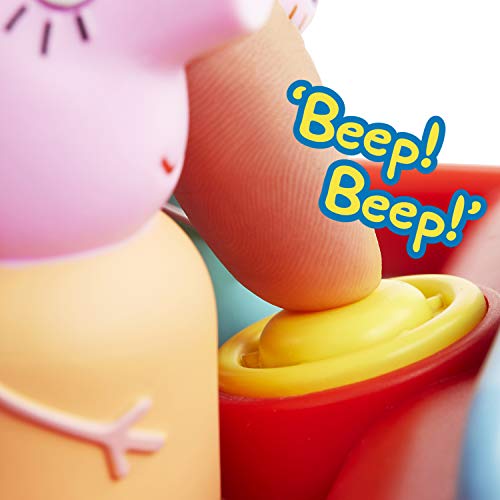 WOW! STUFF Peppa Pig's Clever - Juguete Interactivo de Preescolar con Luces y Sonidos, vehículo motorizado con sensores de evitación de colisiones, para niñas y niños de 18 Meses más